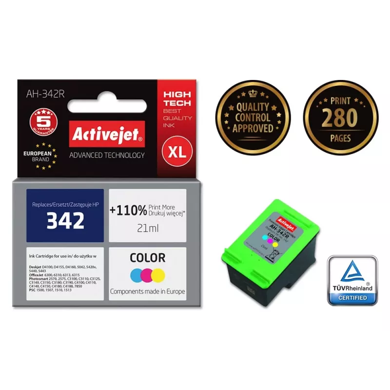 Activejet AH-342R tinta (sustituto de HP 342 C9361EE; Premium; 21 ml; color)