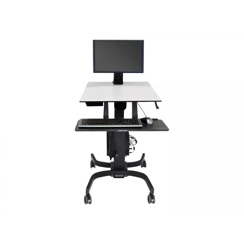 Ergotron WorkFit-C - estación de trabajo de pie/sentado simple LD - carro multimedia - negro - gris - 7,3 kg - 61 cm (24