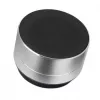 Altavoz Bluetooth Manhattan Metallic, resistente a salpicaduras, alcance 10 m, lector de tarjetas microSD, conector Aux 3,5 mm, cable de carga USB-A incluido (carga 5V), Plata, tres años de garantía