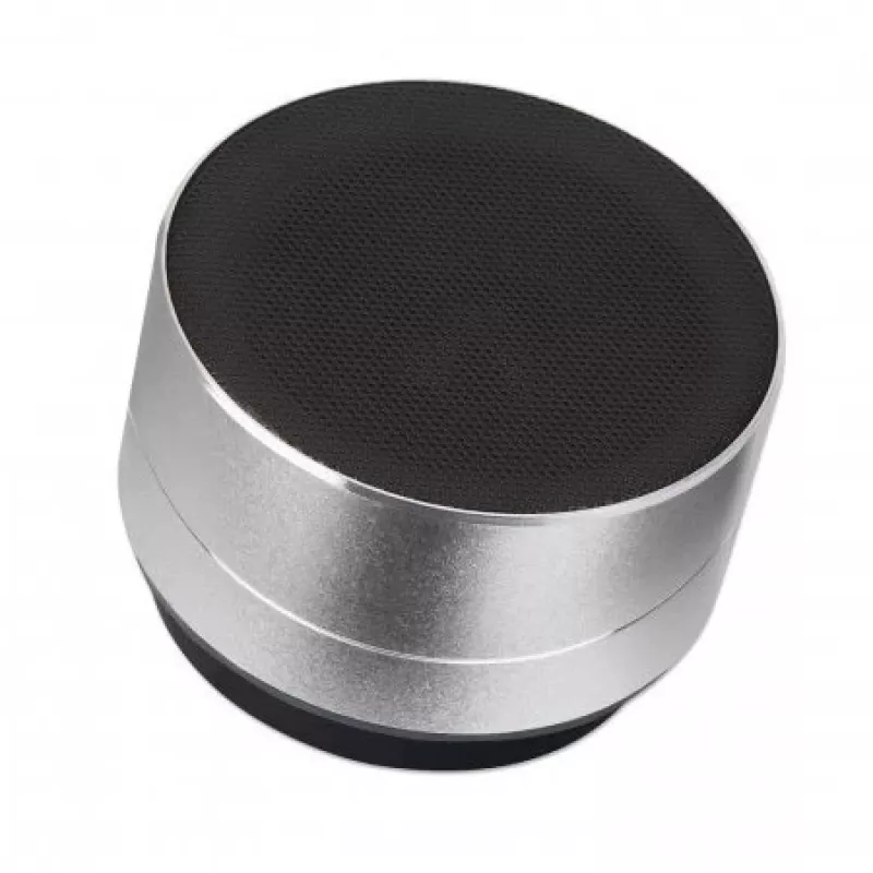 Altavoz Bluetooth Manhattan Metallic, resistente a salpicaduras, alcance 10 m, lector de tarjetas microSD, conector Aux 3,5 mm, cable de carga USB-A incluido (carga 5V), Plata, tres años de garantía