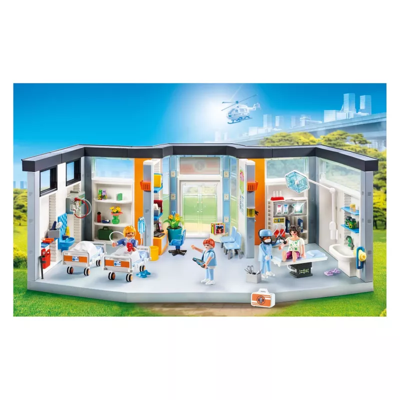 Figura de juego Playmobil 70191 Ala hospitalaria amueblada 297 piezas