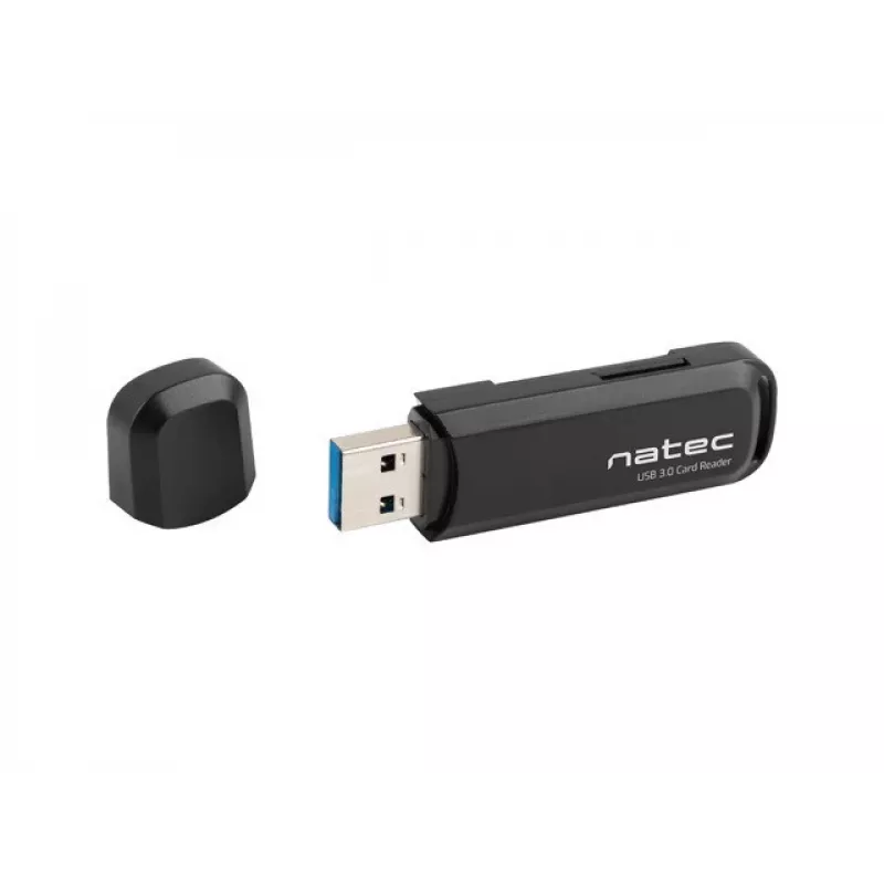 Lector de tarjetas NATEC Scarab 2 USB 3.2 Gen 1 Type-A — compatible con MicroSD/SD, 5000 Mbit/s, negro