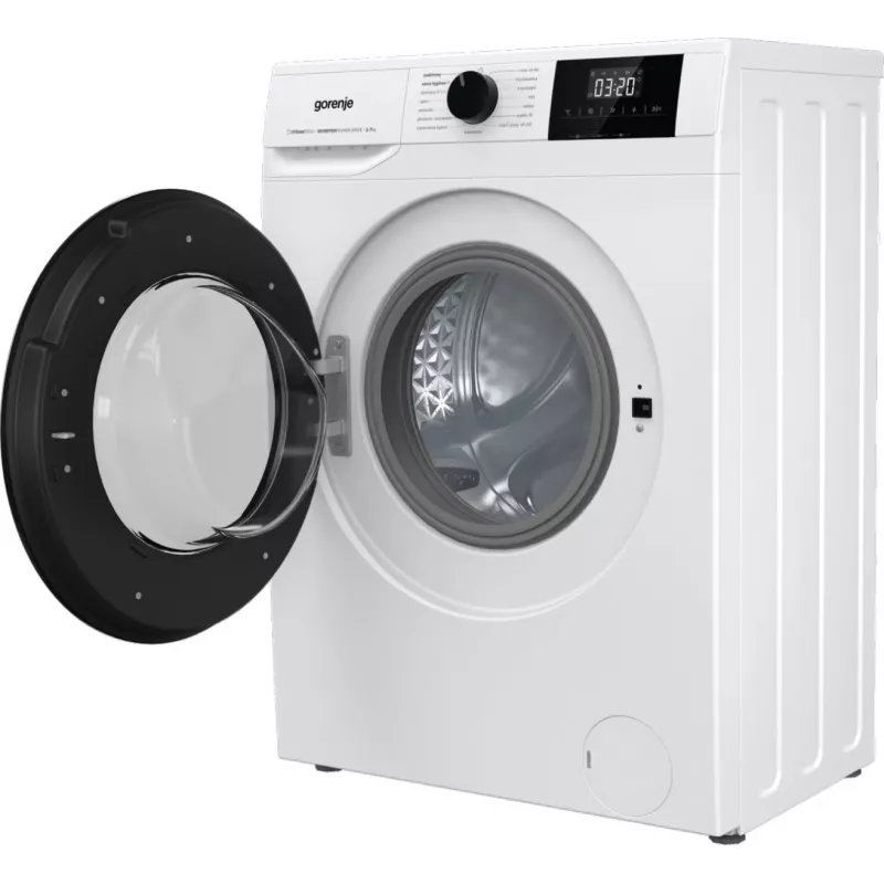 Lavadora independiente Gorenje W3NGPI72SBS, 7 kg, 1200 rpm, motor inverter, vapor, 15 programas, Blanco