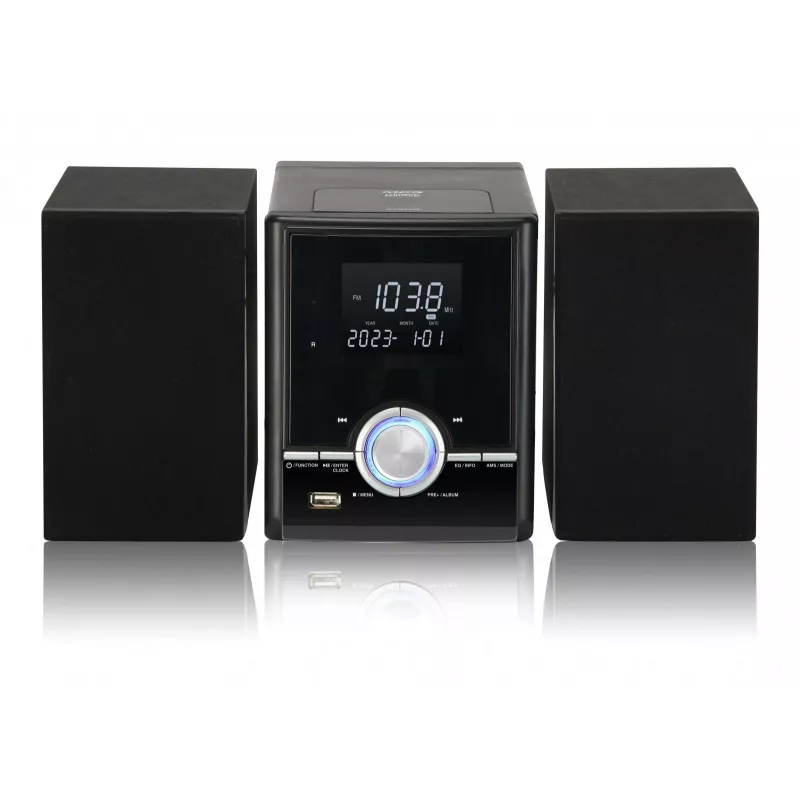 Cadena musical de torre Eltra JOWISZ BT CD USB negra – sistema de altavoces de torre con Bluetooth, reproductor de CD y USB