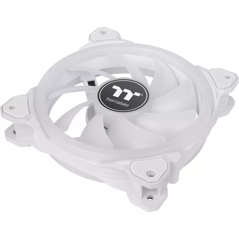 Ventilador para radiador Thermaltake SWAFAN 12 RGB TT Premium Edition CL-F145-PL12SW-A, 120 mm, aspas reverse, 3 uds. con controlador, blanco
