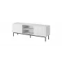 Mueble RTV PAFOS sobre estructura de acero negra 150x40x60 cm blanco mate