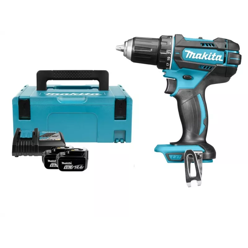 Taladro atornillador a batería Makita, 18 V, 2x 5,0 Ah Li-Ion, 62/36 Nm, 1,7 kg, LED