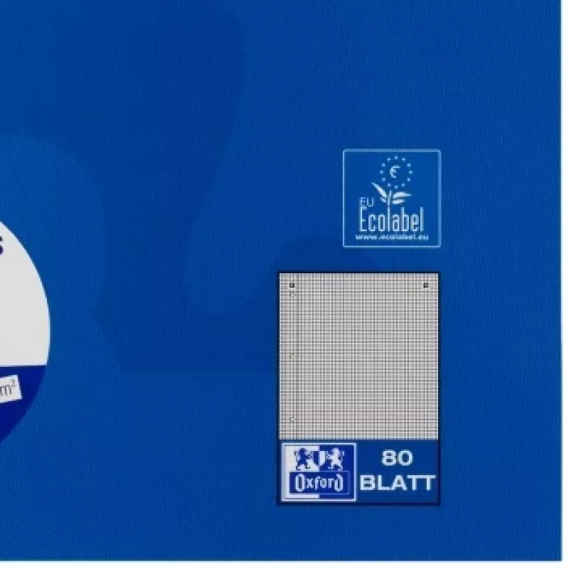 Oxford College cuaderno A4, 80 hojas, cuadriculado con margen interior, 90 g/m², azul (100050358)