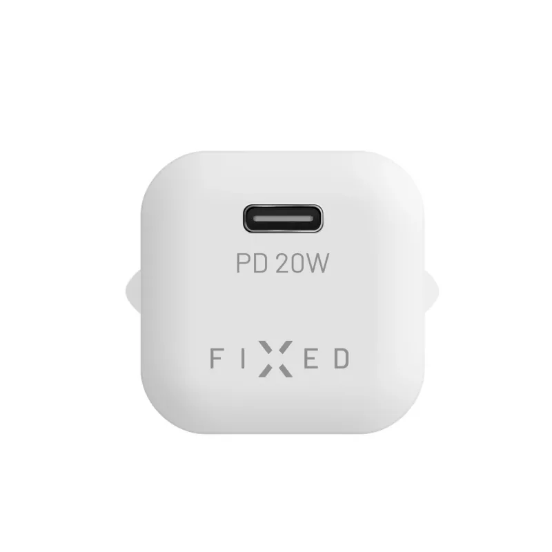 Cargador de viaje USB-C portátil FIXED FIXC20M-C-WH 20W diseño compacto