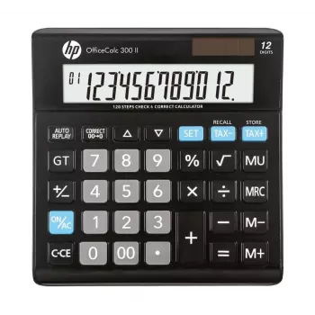 Calculadora de sobremesa HP HP-OC 300 II con pantalla de 12 dígitos, negra
