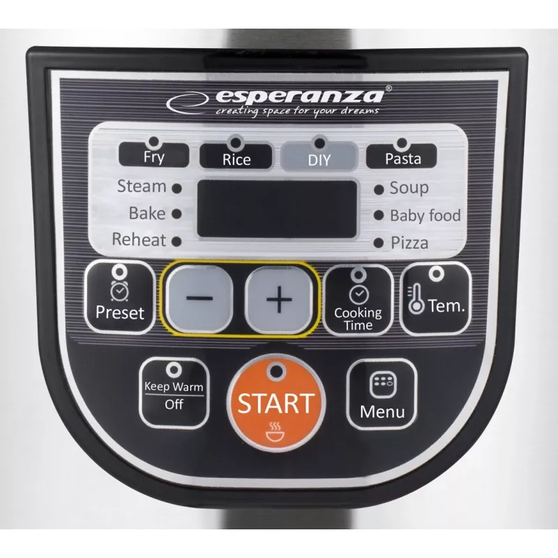Olla multifunción ESPERANZA EKG011, capacidad 5 L, 860 W, negro/acero inoxidable