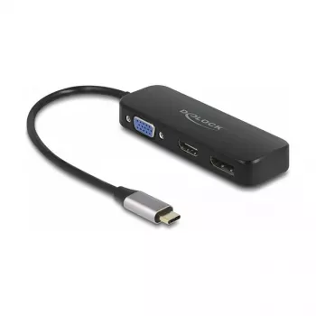 Adaptador USB Tipo-C DeLOCK a VGA HDMI DisplayPort 4K 60 Hz