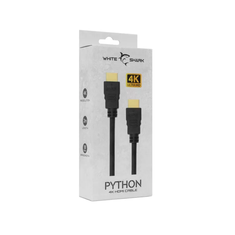 Cable HDMI White Shark Python 2.0 M/M 2m – 4K@60Hz