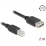 Cable USB 2.0 DELOCK 81531 — 2 m, USB B a USB A, negro, contactos dorados