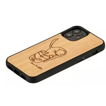 Funda para móvil Man and Wood para iPhone 12 mini — gato impreso con pez rojo