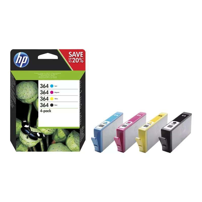 HP 364 Pack de 4 cartuchos de tinta originales negro/cian/magenta/amarillo