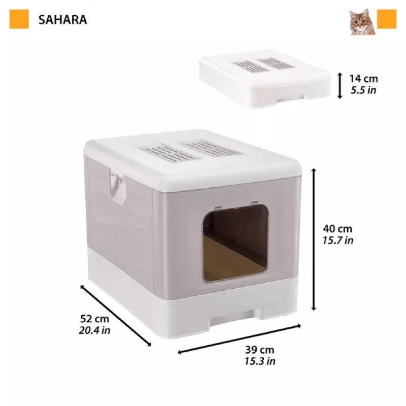 FERPLAST Sahara Green - Arenero para gatos - 52 x 39 x 40cm