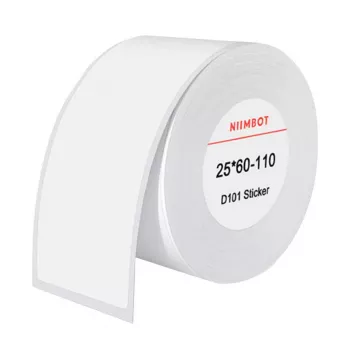 Etiquetas térmicas NIIMBOT 25 x 60 mm blancas, 110 unidades