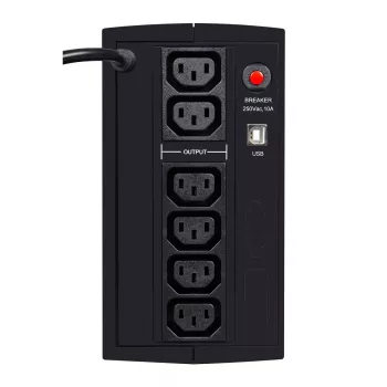EVER DUO 850 AVR USB - SAI - CA 230 V - 550 vatios - 850 VA - monofásico - 2 x batería 5 Ah - USB - tomas de salida: 6