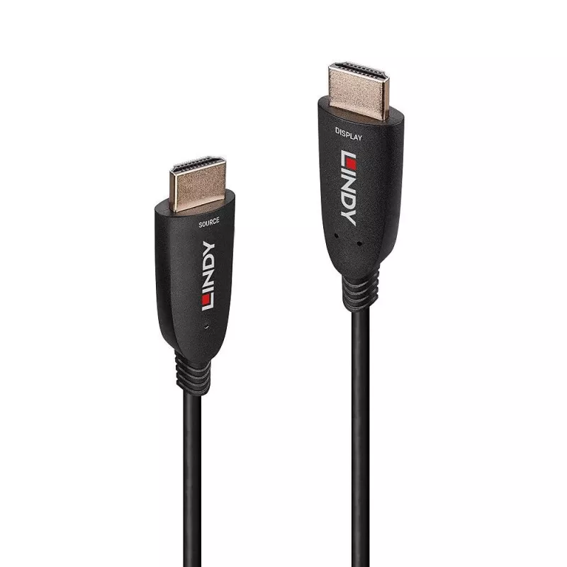 Lindy Cable HDMI híbrido de fibra óptica 8K60 de 10 m, 10 m, HDMI tipo A (estándar), HDMI tipo A (estándar), 48 Gbit/s, Negro
