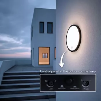 Lámpara LED con sensor PIR MACLEAN MCE525 B – aplique de pared exterior, LED activada por movimiento