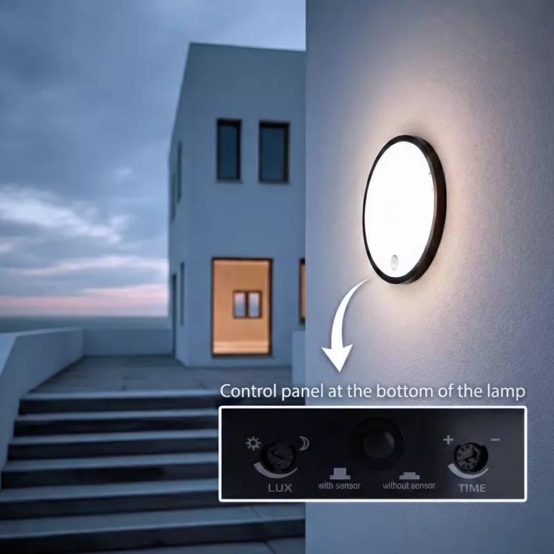 Lámpara LED con sensor PIR MACLEAN MCE525 B – aplique de pared exterior, LED activada por movimiento