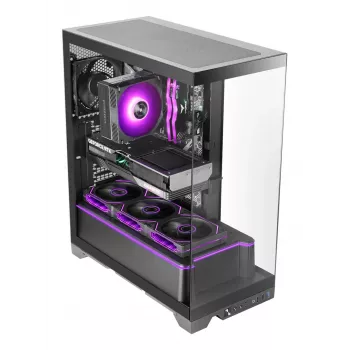 Caja de PC semitorre TACENS Mars Gaming MCPRISMA, negra, cristal templado, compatible con ATX/Micro-ATX/Mini-ITX, 2x bahías de 3,5
