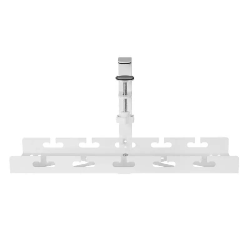 Organizador de cables bajo escritorio MACLEAN MC-105 W – Acero, blanco, carga máx. 5 kg, apto para grosor de mesa 0,5–50 mm