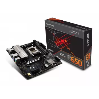 Placa base Sapphire B650M-E (AMD B650) micro ATX, socket AM5, DDR5, 2x DIMM, 96GB, 2x M.2 (PCIe5/4), 4x SATA III, 2,5Gb LAN