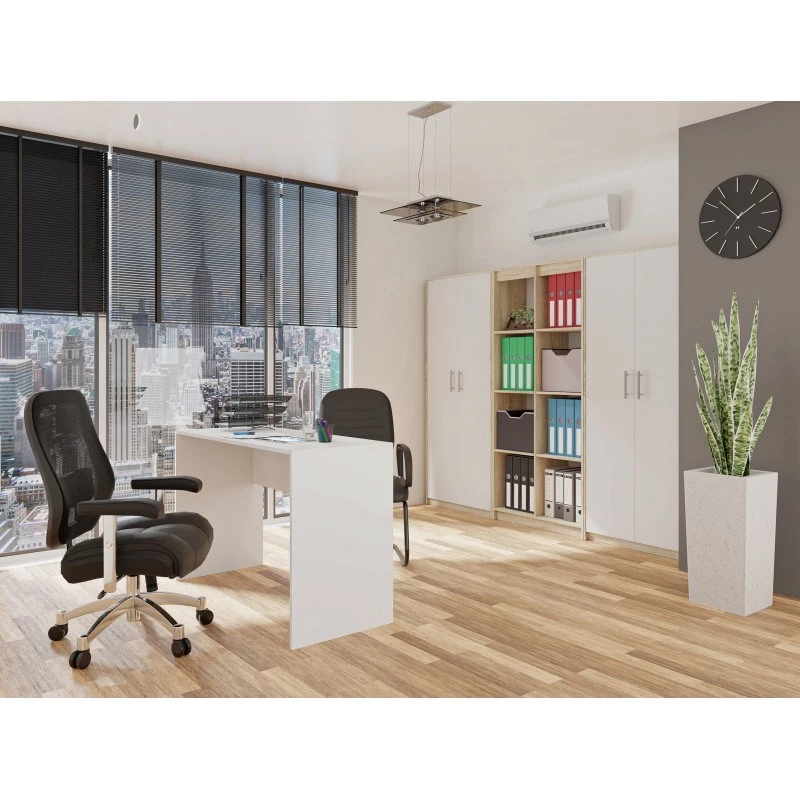 Archivador OLIV 2D 74x35x180 cm, roble Sonoma/blanco