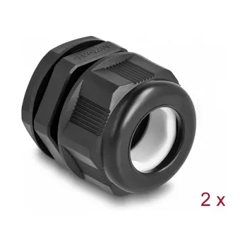 Prensaestopas DeLOCK EX M25 negro 2 uds. poliamida