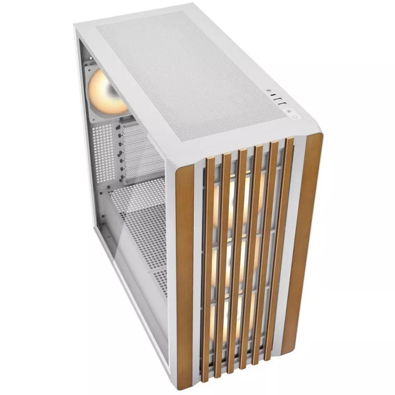 Sharkoon REBEL C70G RGB Torre Completa White, Wood