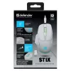 Ratón inalámbrico DEFENDER Stix GM-009 RF — óptico 3200 DPI, 6 botones, ambidiestro, USB RF, a pilas, blanco