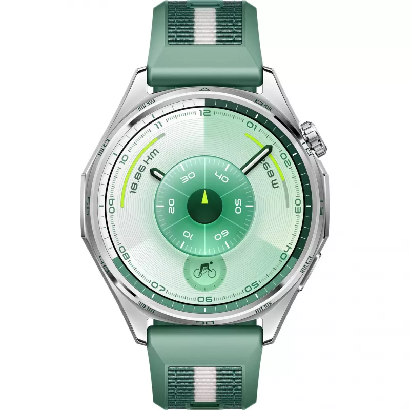 Reloj inteligente Huawei WATCH GT 6 46 mm, AMOLED 1,47" 466 x 466, pantalla táctil, GPS, 64 GB, caja de acero inoxidable, correa tejida verde