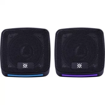Altavoces para PC DEFENDER J3 2.0 6W LED USB, 2×3W RMS, 90–20000 Hz, 3,5 mm, negro