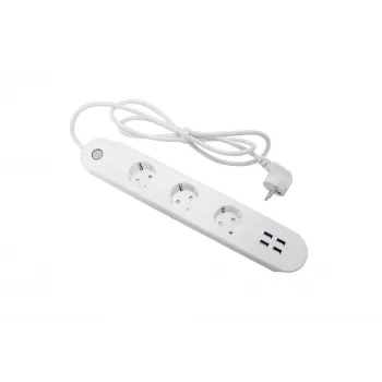 Regleta inteligente Denver SHP-300U 3 tomas AC Type E 4 blanco