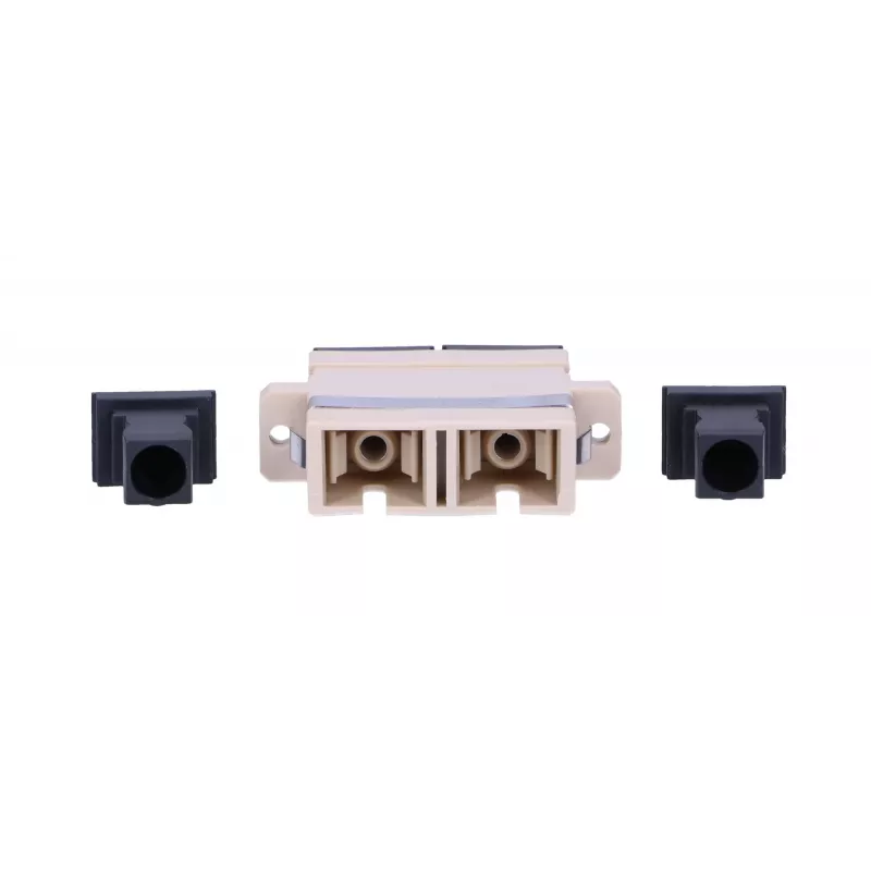 Adaptador de fibra óptica Extralink SC/UPC multimodo dúplex, hembra–hembra, gris