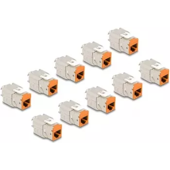 Módulo keystone DeLOCK 88117 plano RJ-45 naranja 10 unidades