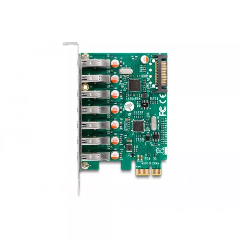Tarjeta PCI Express x1 DeLOCK a 7 x conector hembra USB 5 Gbit/s Type-A externo