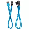 Kit de extensión de cables del panel frontal Corsair Premium Sleeved, azul