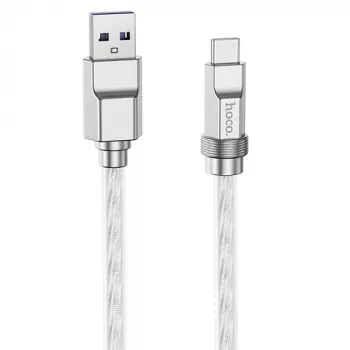 Cable de silicona HOCO Type-A - Type-C, 100 W, transparente, 1 m
