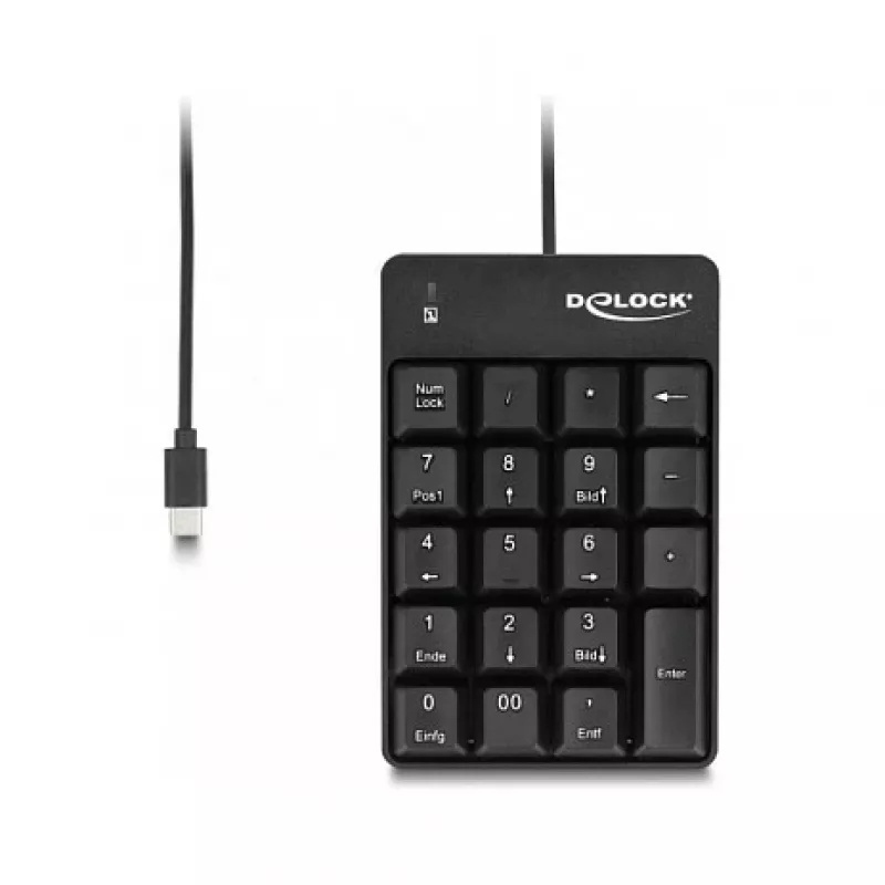 Teclado numérico DeLOCK 12108 USB negro 19 teclas 1,6 m cable