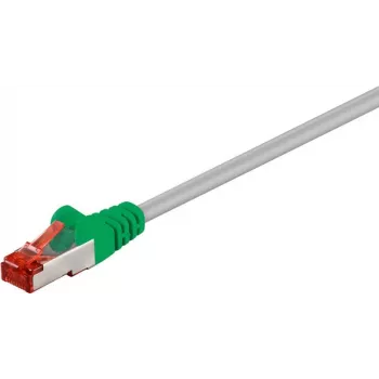 Wentronic goobay - cable cruzado - RJ-45 (M) a RJ-45 (M) - 7,5 m - SFTP, PiMF - CAT 6 - moldeado, snagless - gris, verde (33280)
