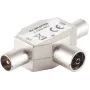 Conector en T ShiverPeaks 83110 — adaptador de 2× conector macho a 1× conector hembra para conexiones coaxiales de antena