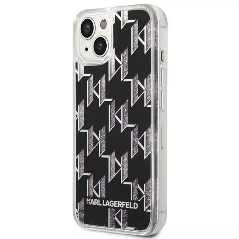 Karl Lagerfeld KLHCP14MLMNMK iPhone 14 Plus 6.7 funda rígida negro / negro Liquid Glitter Monogram