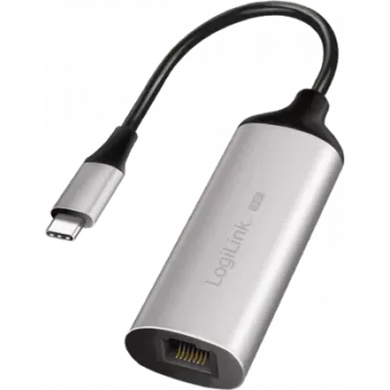 Adaptador USB-C a RJ45 Gigabit Ethernet LOGILINK UA0456 — USB 3.2 Gen 1 (5 Gbit/s) conector macho a conector hembra RJ45