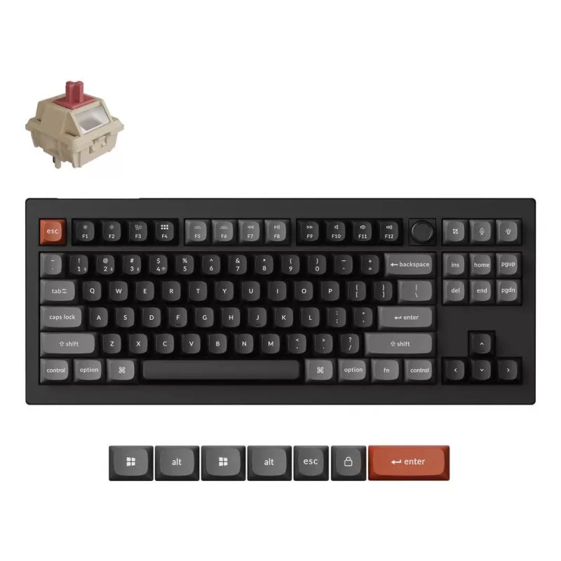 Teclado mecánico Keychron V3 Ultra 8K – QWERTY, Bluetooth y cable, RGB, negro