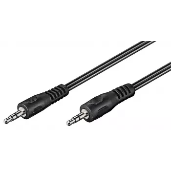Cable de conexión de jack 3,5 mm Goobay Wentronic, Negro, 2,5 m - conector macho jack 3,5 mm (3 polos, estéreo) > conector macho jack 3,5 mm (3 polos, estéreo) (50449)