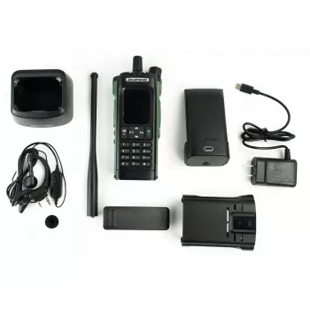 Walkie-talkie Baofeng DM-32E — VHF 144–146 MHz, UHF 430–440 MHz, AIRBAND RX 108–136 MHz, 2200 mAh, DMR/FM, GPS+APRS