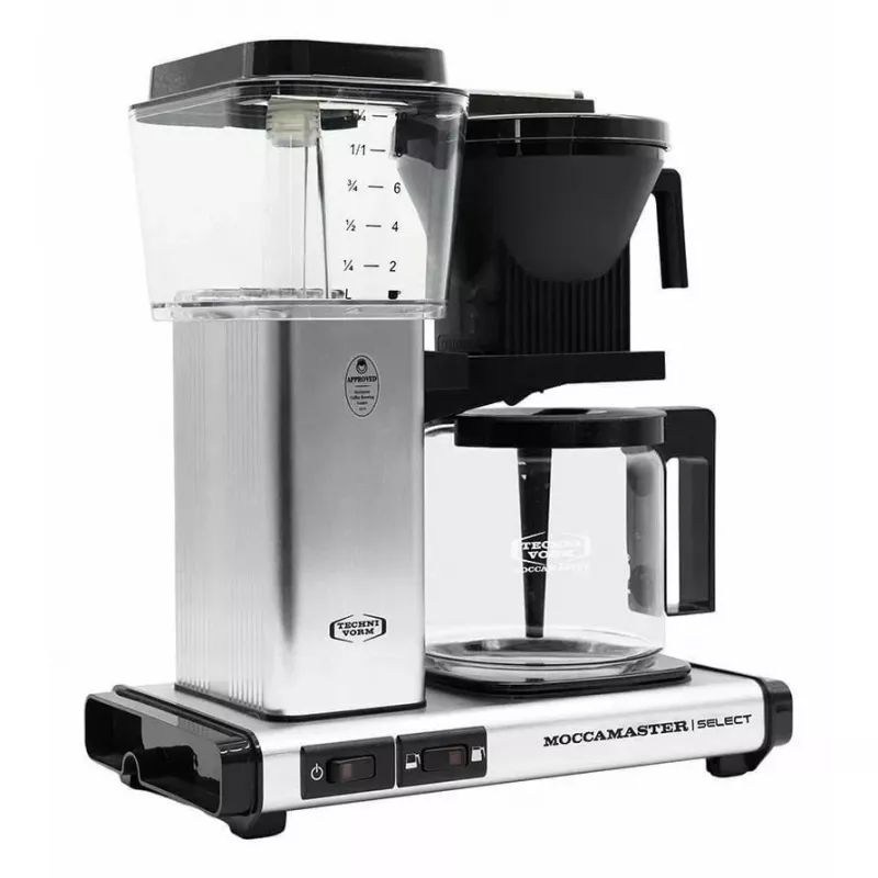 Cafetera de filtro MOCCAMASTER KBG 741 — depósito de agua de 1,25 l, jarra de 10 tazas, 1520 W, acero inoxidable/negro